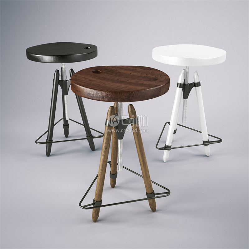 CG咖-凳子模型椅子模型圆凳模型