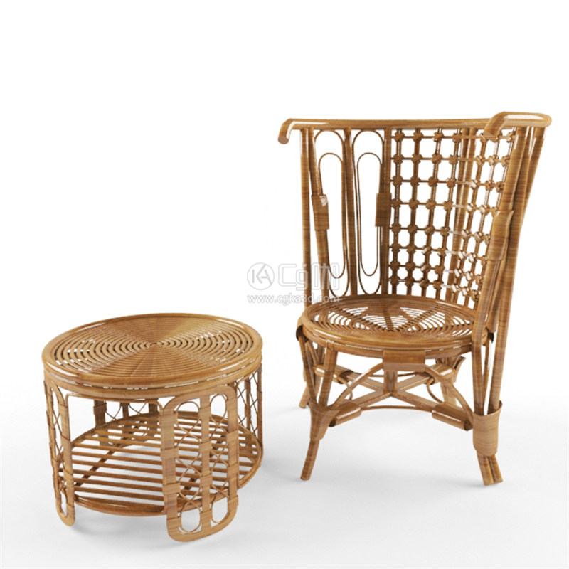 CG咖-椅子模型竹椅模型