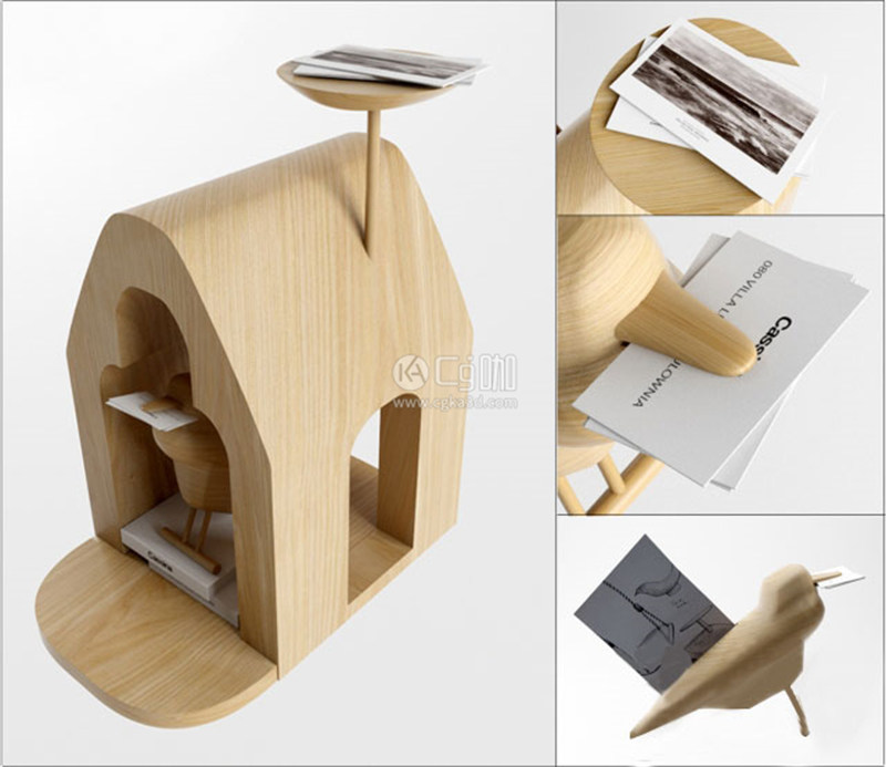 CG咖-摆件模型木制小屋模型装饰