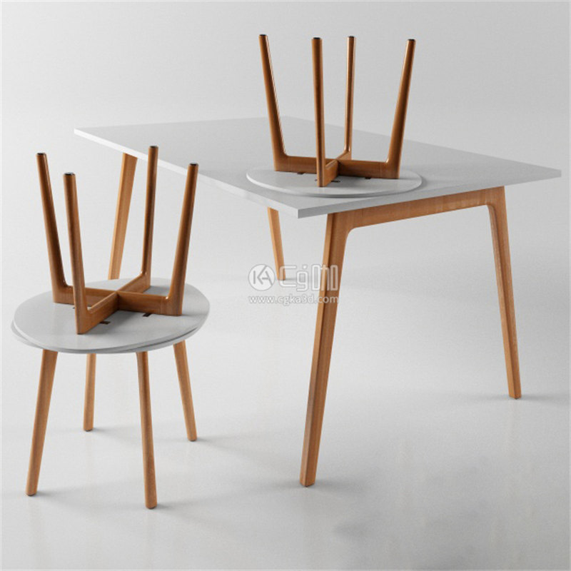 CG咖-桌子模型椅子模型餐桌模型