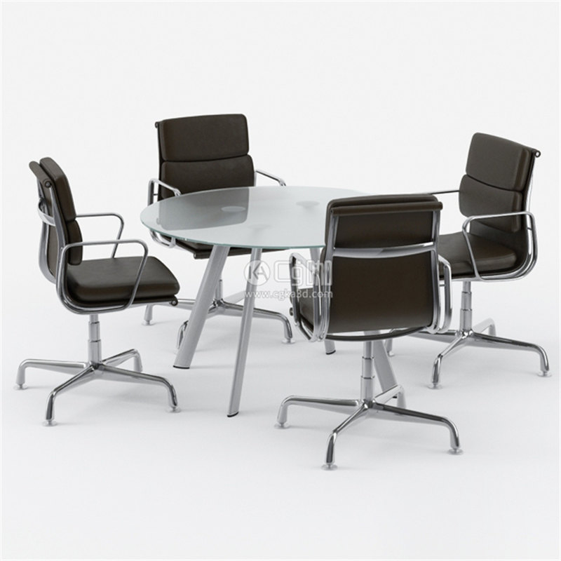 CG咖-办公桌模型办公椅模型小圆桌模型