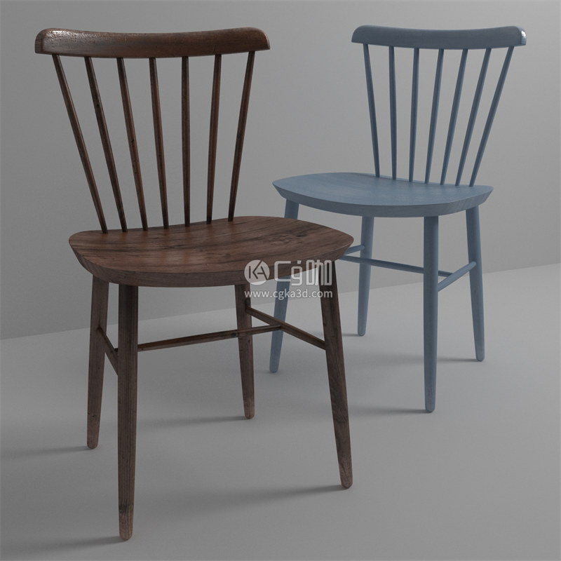 CG咖-靠背椅模型椅子模型木椅模型