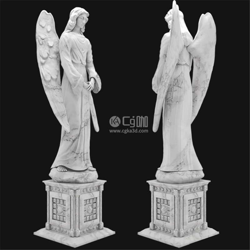 CG咖-雕塑模型天使模型