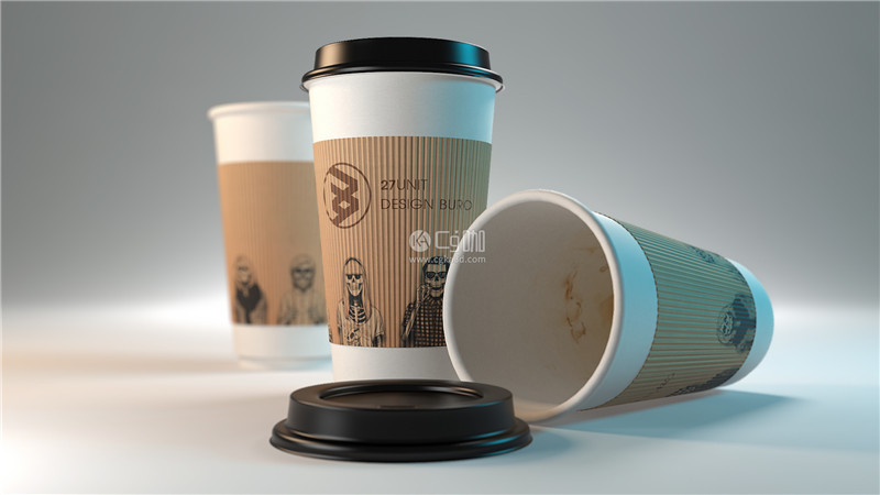 CG咖-杯子模型纸杯模型咖啡杯模型