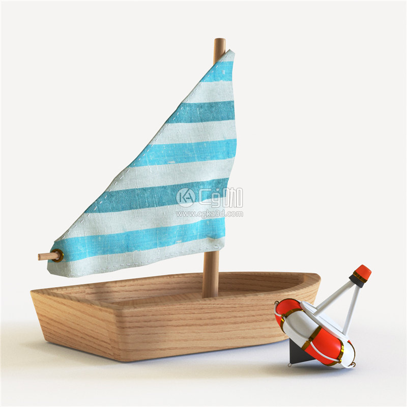 CG咖-帆船摆件模型摆件装饰模型