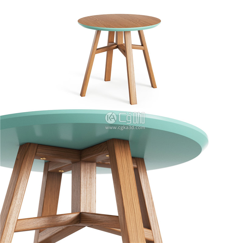 CG咖-圆桌模型木桌模型小桌子模型