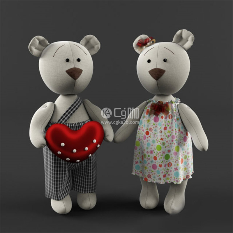 CG咖-小熊玩偶模型小熊人偶模型儿童玩具模型