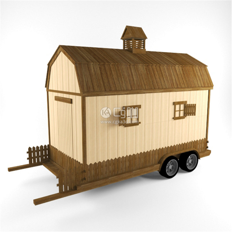 CG咖-小屋模型小房屋模型马车模型