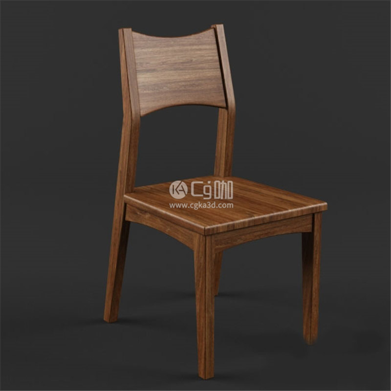 CG咖-木椅模型椅子模型靠背椅模型