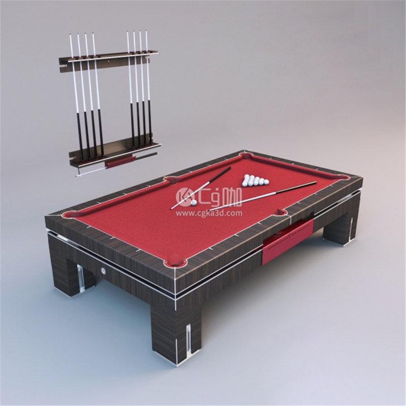 CG咖-桌球模型桌球桌模型桌球杆模型