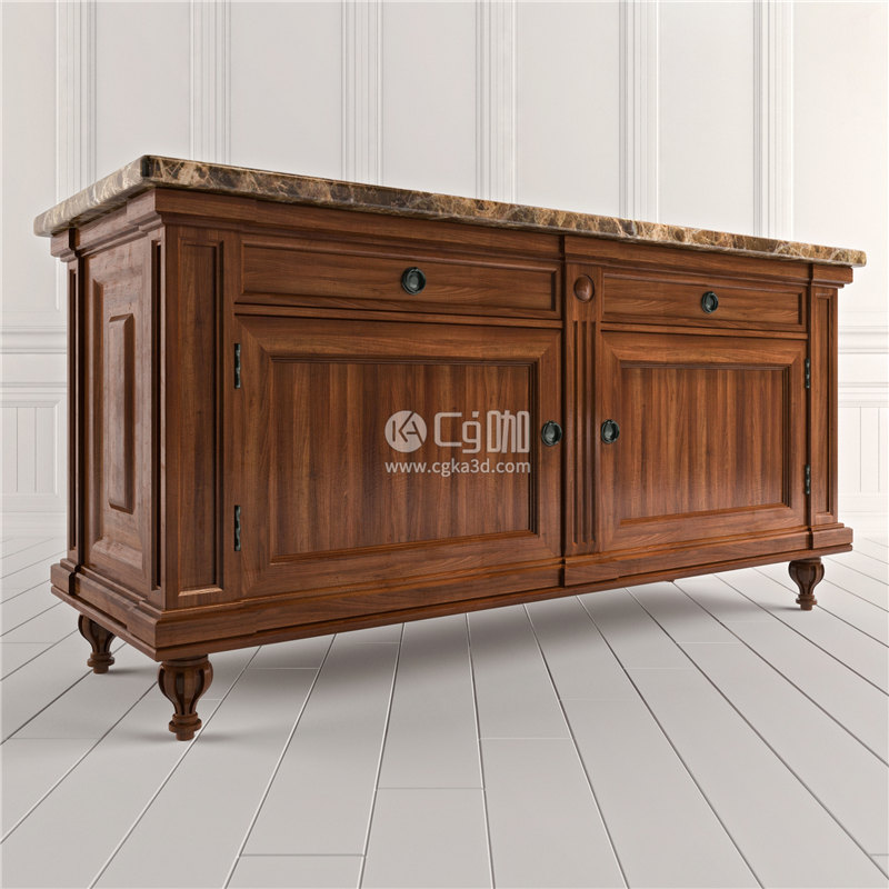 CG咖-边柜模型木柜模型中式柜子模型
