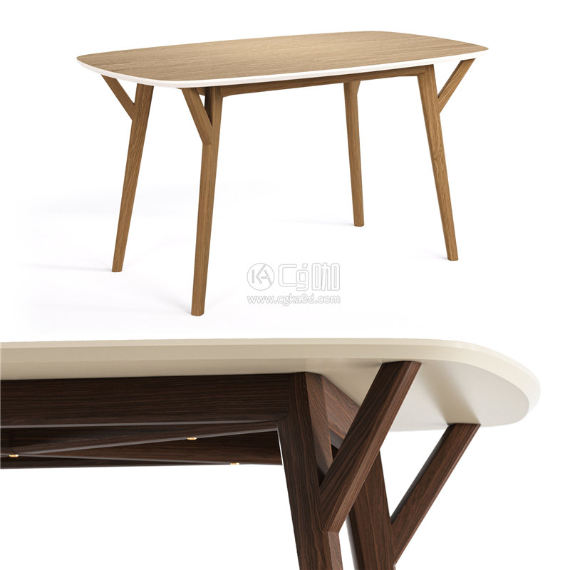 CG咖-桌子模型木桌模型餐桌模型