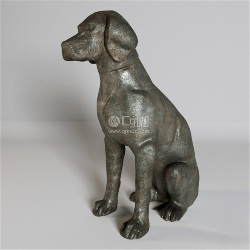 CG咖-狗雕塑模型拉布拉多雕塑摆件模型
