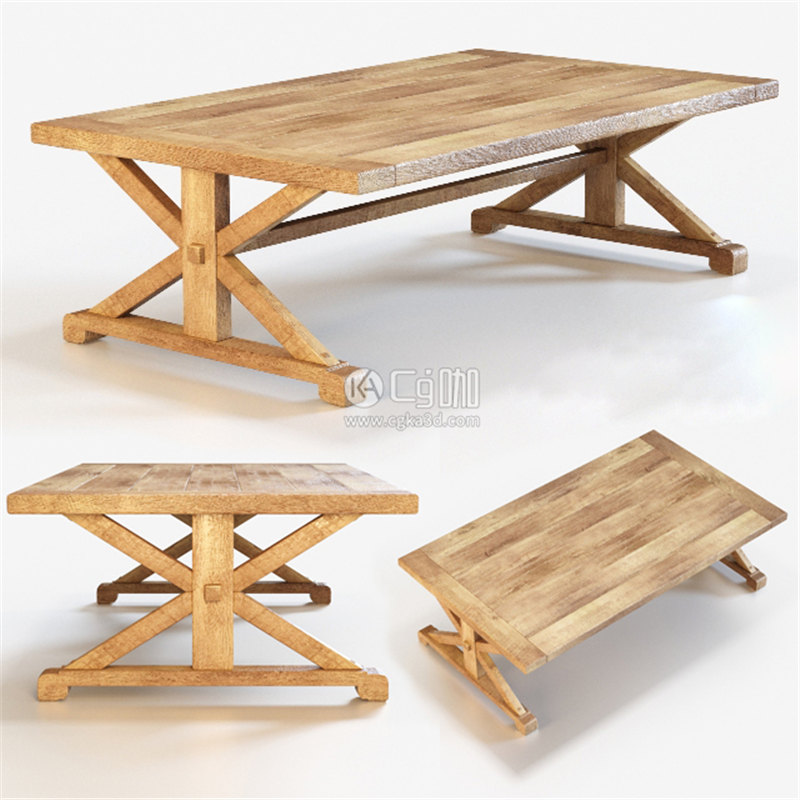 CG咖-木桌模型桌子模型