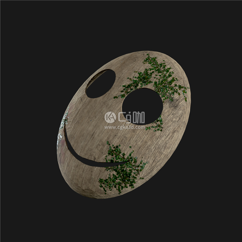 Blender工程-笑脸植物模型木头面具模型