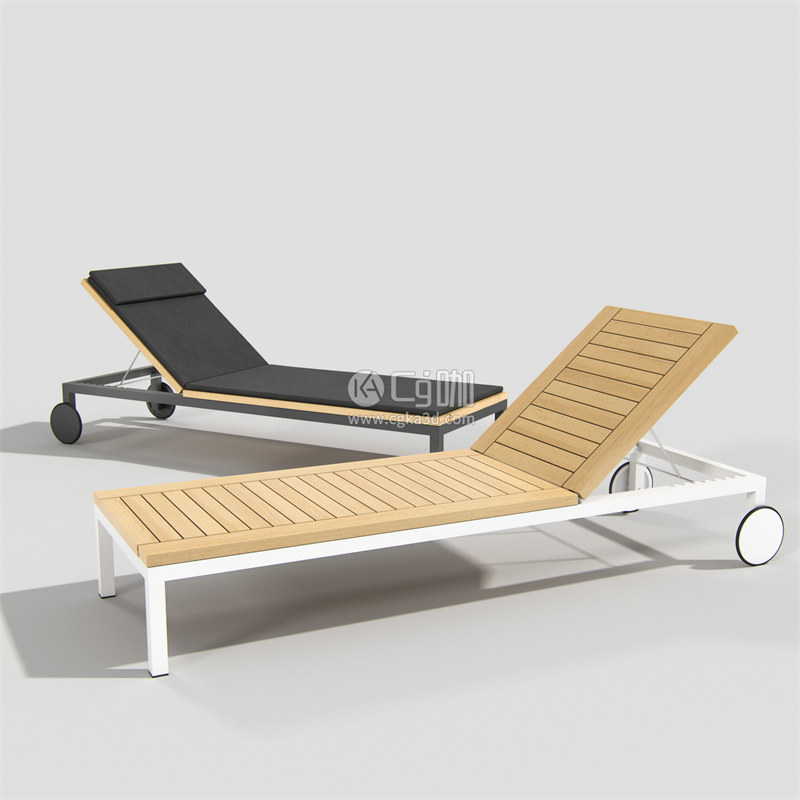 CG咖-折叠沙滩椅模型躺椅模型