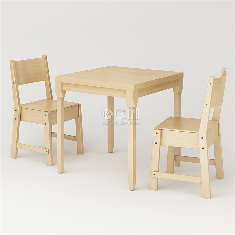 CG咖-木桌模型凳子模型