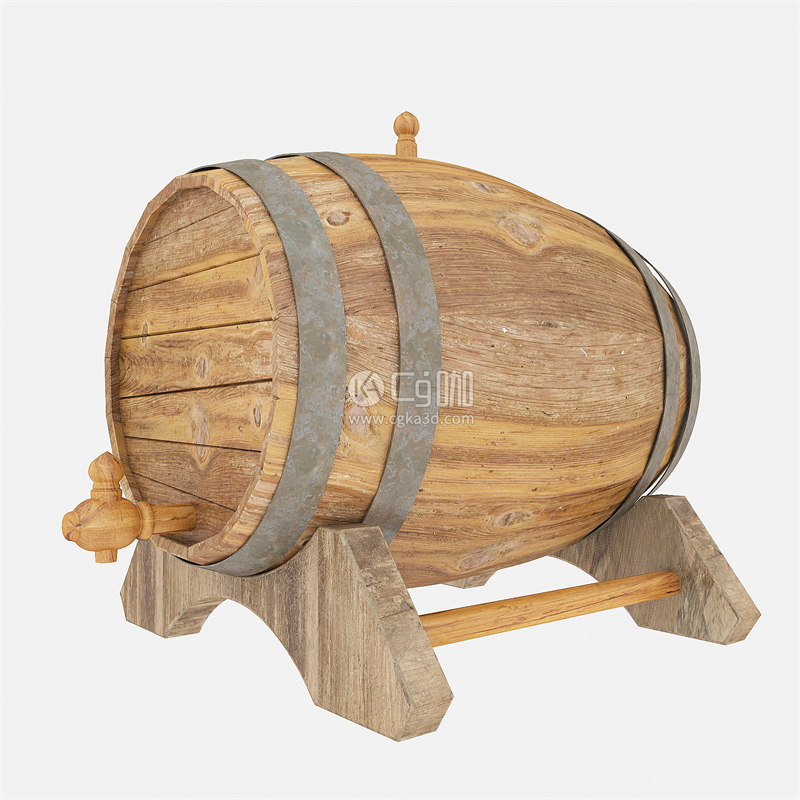 CG咖-酒桶模型木桶模型