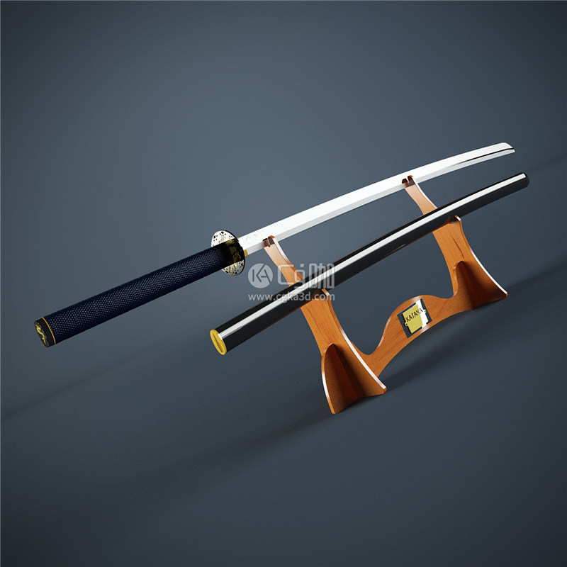 CG咖-武士刀模型刀鞘模型刀架模型