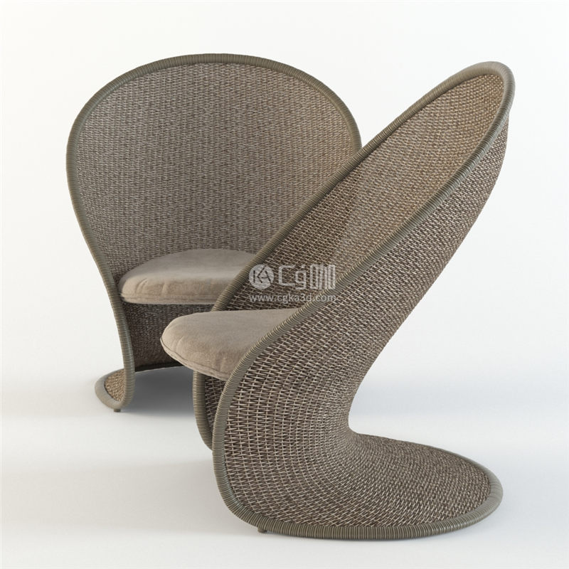 CG咖-椅子模型靠背椅模型编织椅模型
