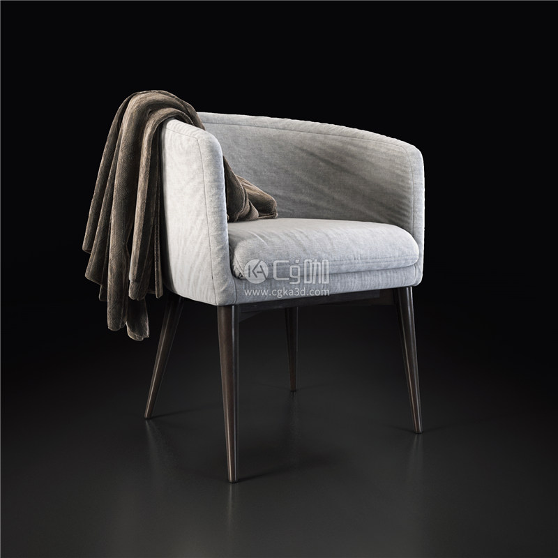 CG咖-沙发椅模型毛毯模型靠背椅模型