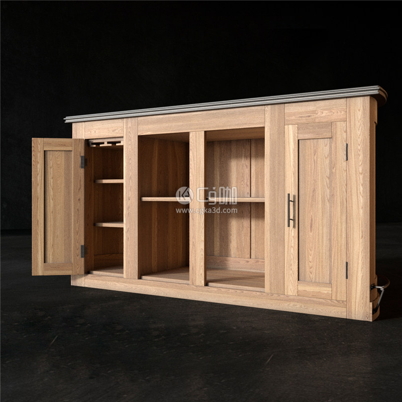 CG咖-柜子模型木制衣柜模型家具模型