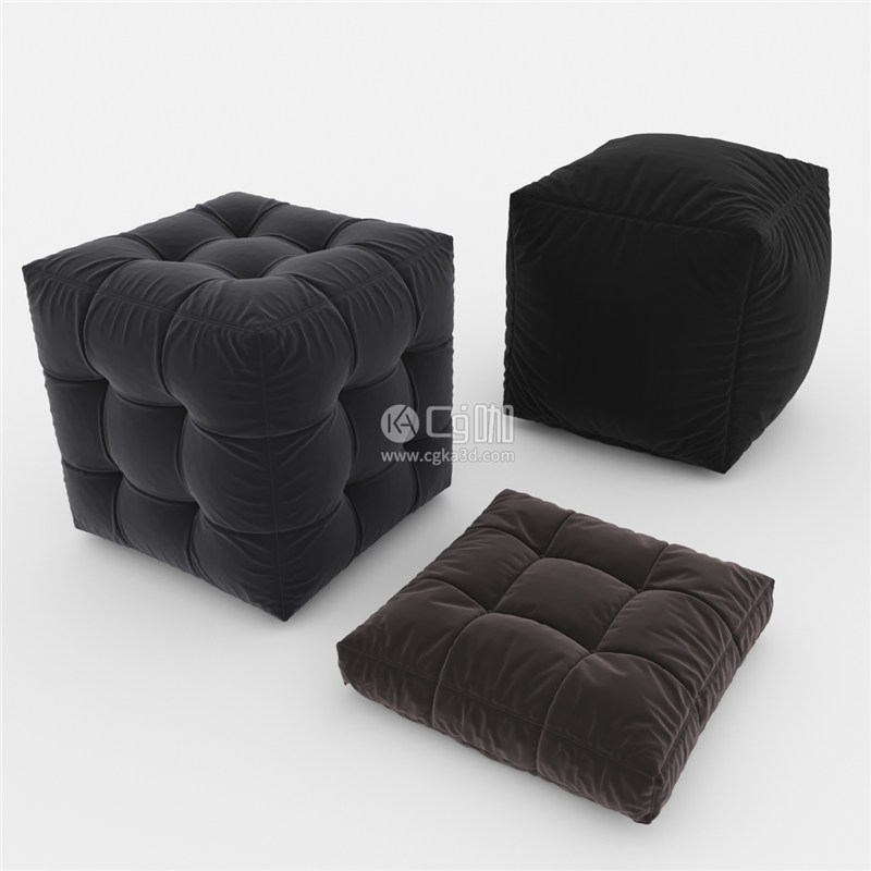 CG咖-海绵椅模型抱枕模型懒人海绵垫模型