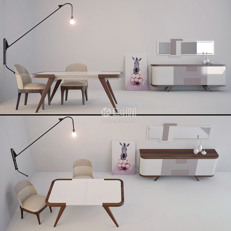 CG咖-客厅模型桌子模型凳子模型茶几模型