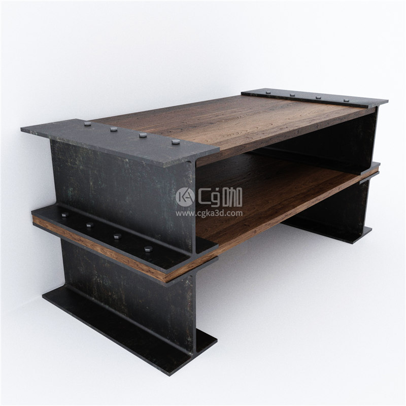 CG咖-木桌模型办公桌模型