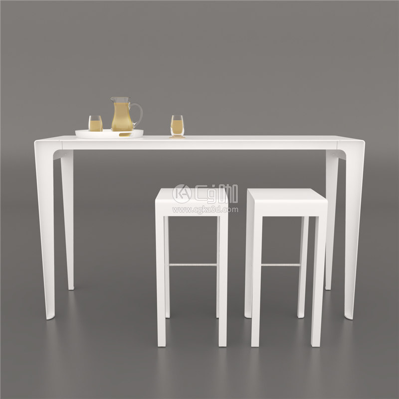 CG咖-餐桌模型凳子模型