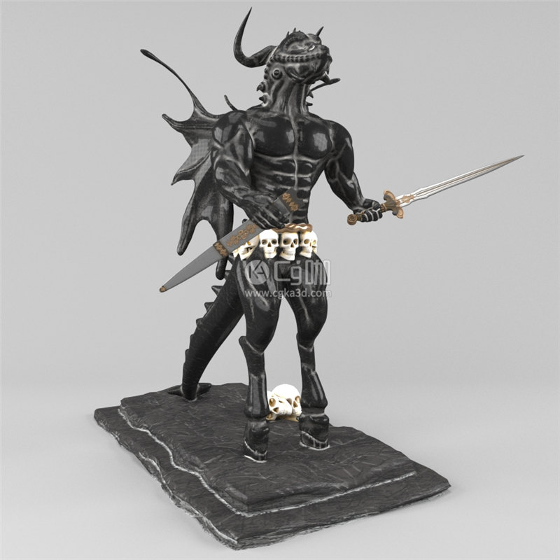 CG咖-怪兽雕像模型石像模型摆件模型