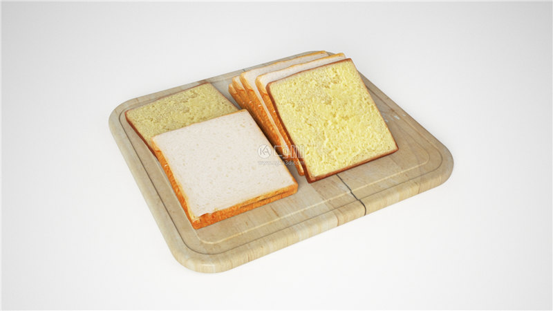 CG咖-吐司模型面包片模型