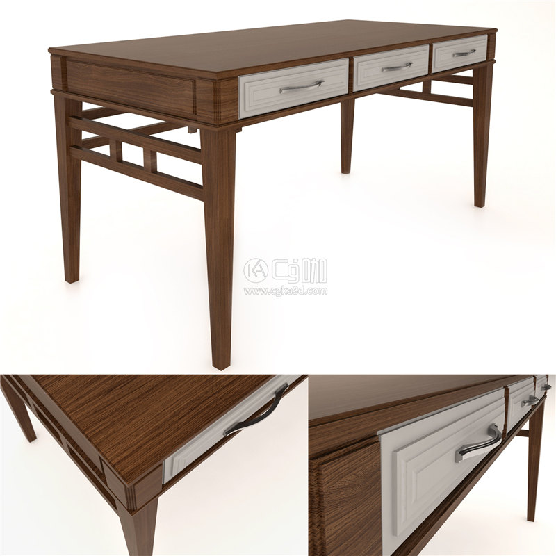 CG咖-书桌模型办公桌模型