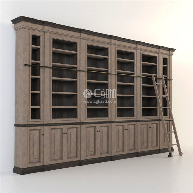 CG咖-柜子模型中式柜子模型书柜模型