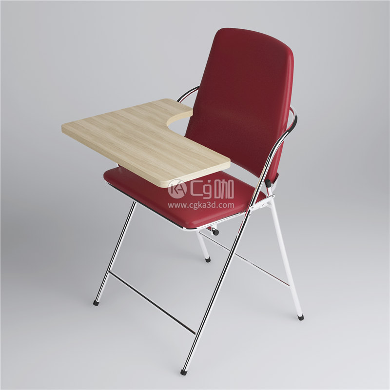 CG咖-上课椅模型带桌板椅子模型