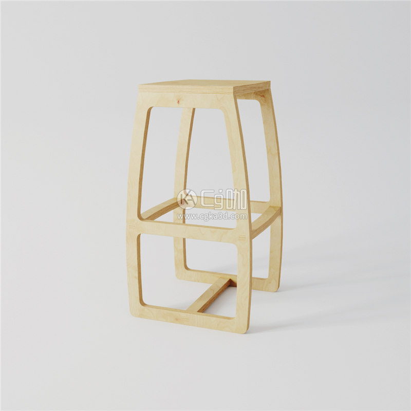 CG咖-凳子模型木凳模型
