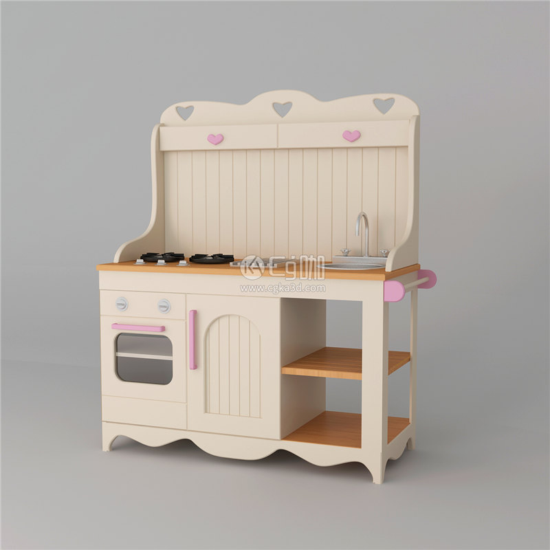 CG咖-儿童厨房模型儿童灶台模型