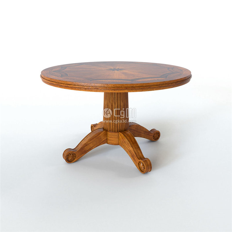 CG咖-圆桌模型木桌模型桌子模型