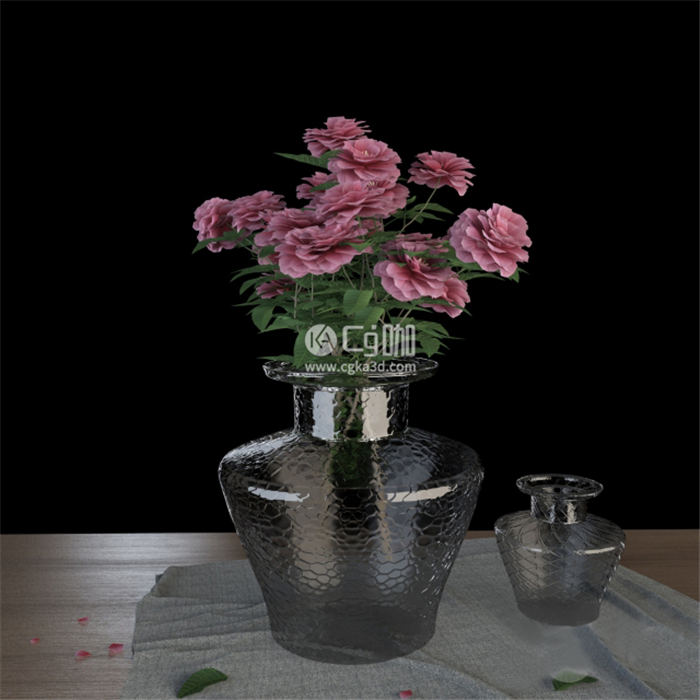CG咖-花瓶模型鲜花模型花卉模型