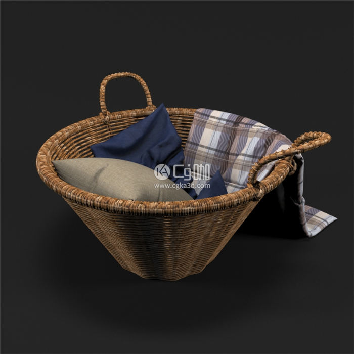 CG咖-收纳篮模型毯子模型抱枕模型