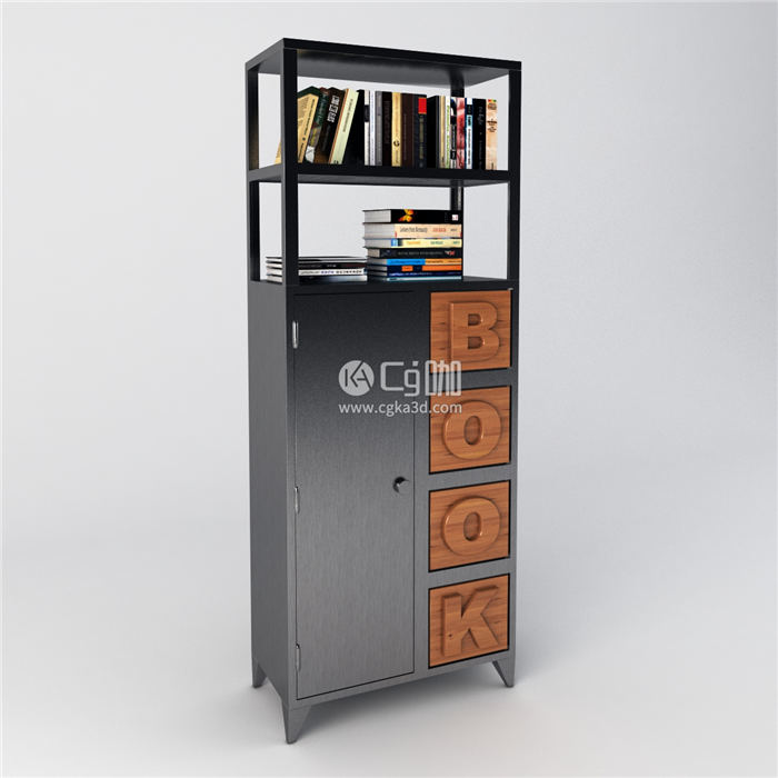 CG咖-书本模型书籍模型书柜模型