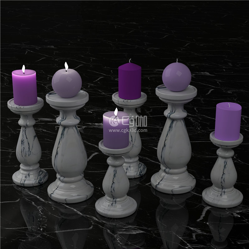 CG咖-蜡烛模型烛台模型