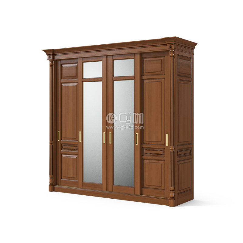 CG咖-柜子模型衣柜模型木柜模型重中式柜子模型