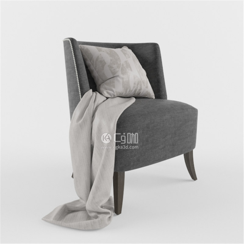 CG咖-沙发椅模型毯子模型