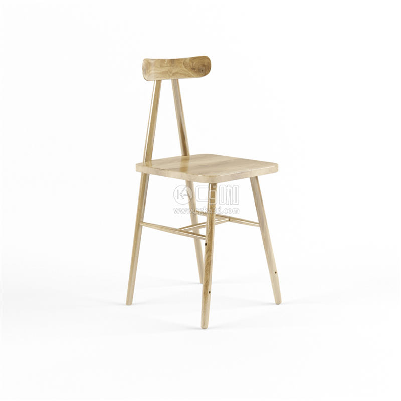 CG咖-椅子模型靠背椅模型木椅模型