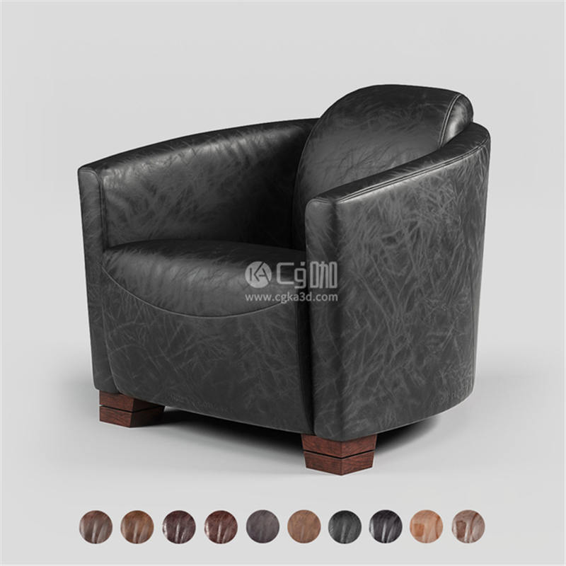 CG咖-皮沙发椅模型