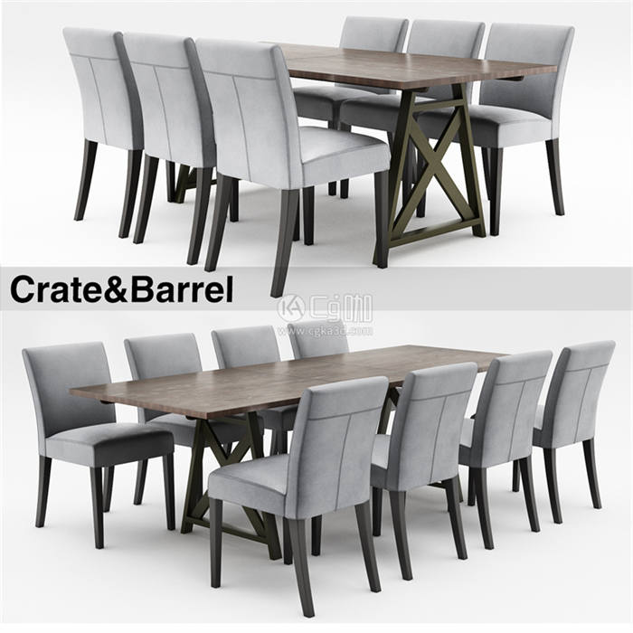CG咖-餐桌模型餐椅模型