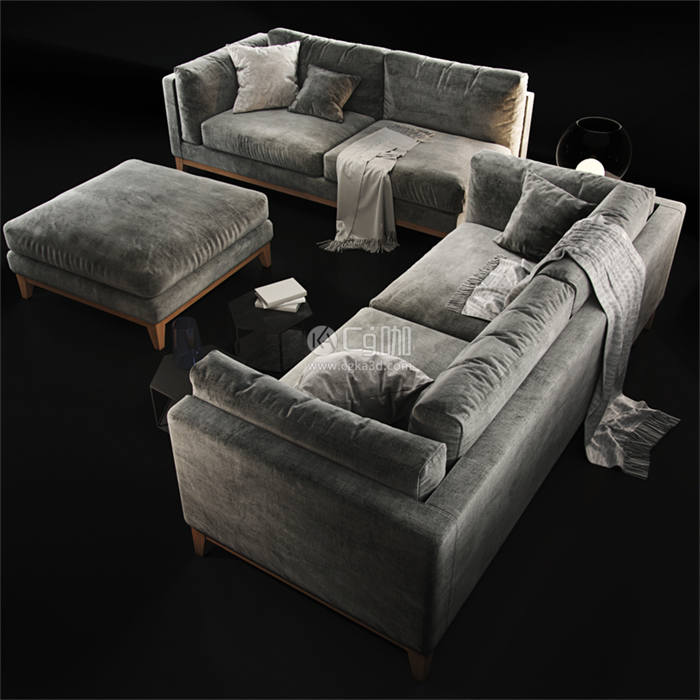 CG咖-沙发模型毛毯模型