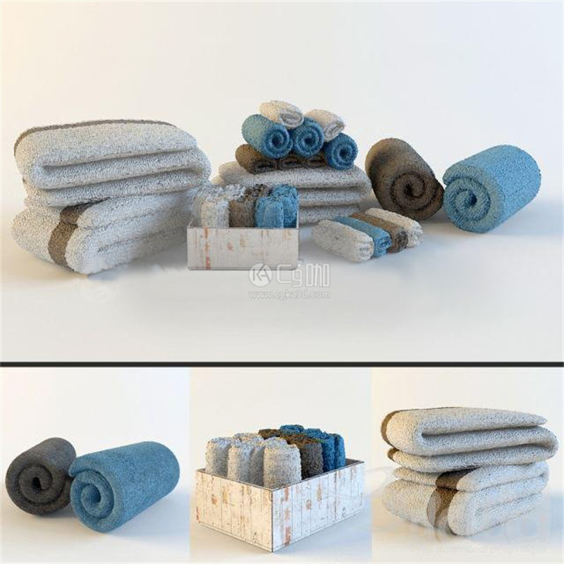 CG咖-毛巾模型浴巾模型