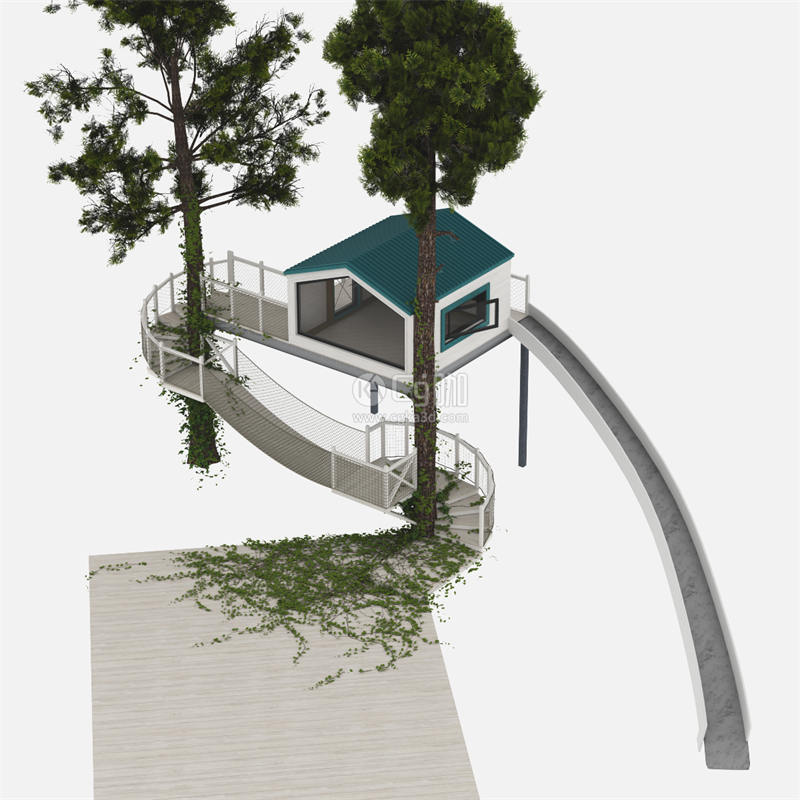 CG咖-树木模型滑梯模型